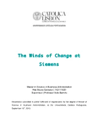 The Winds of Change at Siemens