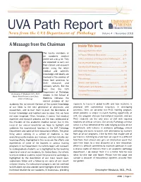 UVA Path Report News from the UVA Department of Pathology Volume 4 | November 2018