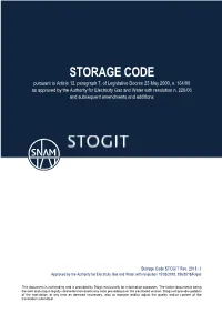 Codice Di Stoccaggio STOGIT