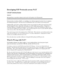 Developing P2P Protocols Across NAT Girish Venkatachalam