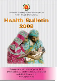 Health Bulletin 2008 Excerpted Lot of Information from the Previous Health Bulletin Published in 2007