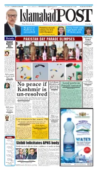No Peace If Kashmir Is Un-Resolved