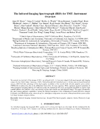 The Infrared Imaging Spectrograph (IRIS) for TMT: Instrument Overview