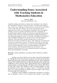 Understanding Issues Associated with Tracking Students in Mathematics Education