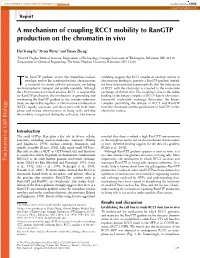 A Mechanism of Coupling RCC1 Mobility to Rangtp Production On