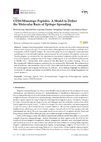 CD20-Mimotope Peptides: a Model to Define the Molecular Basis Of