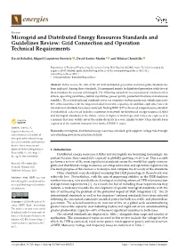 Microgrid and Distributed Energy Resources Standards and Guidelines Review: Grid Connection and Operation Technical Requirements