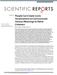 People Can Create Iconic Vocalizations to Communicate