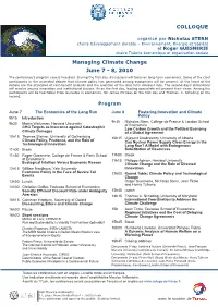 Programme Colloque Pdf En Nicholas Stern Sustainable Development