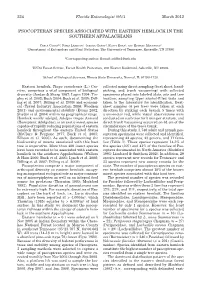 Psocopteran Species Associated with Eastern Hemlock in the Southern Appalachians