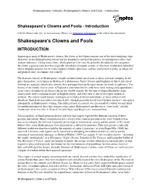 Shakespeare's Clowns and Fools - Introduction