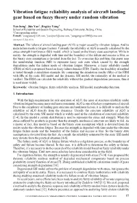 Vibration Fatigue Reliability Analysis of Aircraft Landing Gear Based on Fuzzy Theory Under Random Vibration