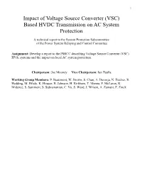 (VSC) Based HVDC Transmission on AC System Protection