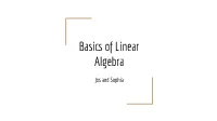 Basics of Linear Algebra