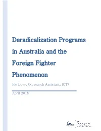 Deradicalization Programs in Australia and the Foreign Fighter Phenomenon