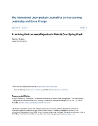 Examining Environmental Injustice in Detroit Over Spring Break