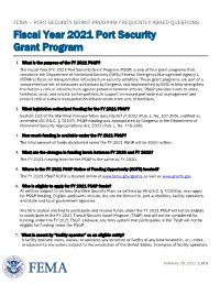 Fiscal Year 2021 Port Security Grant Program (PSGP)