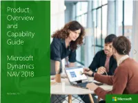 Product Overview and Capability Guide Microsoft Dynamics NAV 2018