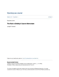 The Rule in Shelley's Case-In Memoriam