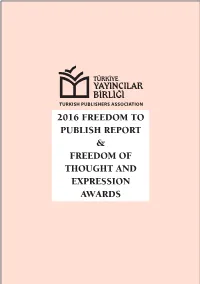 2016 Freedom to Publish Report & Freedom of Thought and Expression Awards