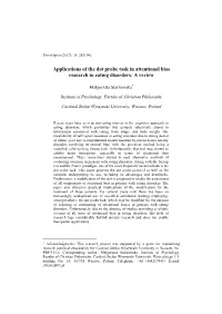 Applications of the Dot Probe Task in Attentional Bias Research in Eating Disorders: a Review