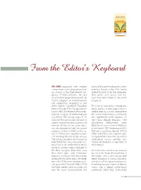 From the Editor's Keyboard