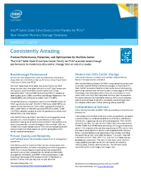 Intel® Solid-State Drive Data Center Family for Pcie Product Brief