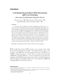 Left Bundle Branch Block with Intermittent QRS Axis Switching Observation of a Hypertensive Patient for 18 Years