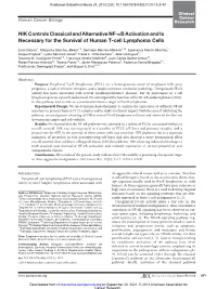 NIK Controls Classical and Alternative NF-Kb Activation and Is Necessary for the Survival of Human T-Cell Lymphoma Cells