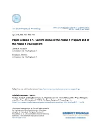 Paper Session II-A-Current Status of the Ariane 4 Program and of The