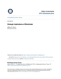 Strategic Implications of Blockchain