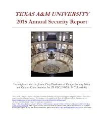 Texas A&M University Annual Security Report