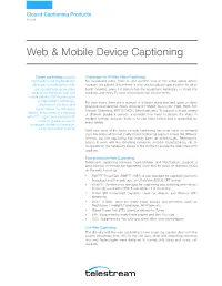 Web & Mobile Device Captioning