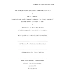 Attachment and Women's Coping with Sexual Assault