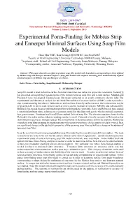 Experimental Form-Finding for Möbius Strip and Ennerper Minimal
