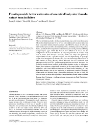 Fossils Provide Better Estimates of Ancestral Body Size Than Do Extant
