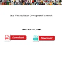 Java Web Application Development Framework