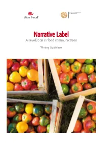 Narrative Label a Revolution in Food Communication