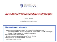 Nnrtis – MK1439 New Classes • Maturation Inhibitors, LEDGINS, Etc