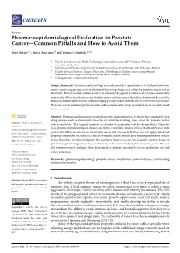 Pharmacoepidemiological Evaluation in Prostate Cancer—Common Pitfalls and How to Avoid Them