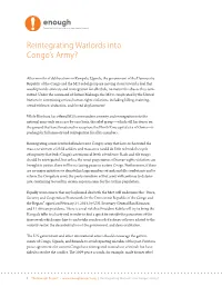 Reintegrating Warlords Into Congo's Army?