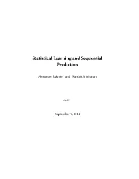Statistical Learning and Sequential Prediction