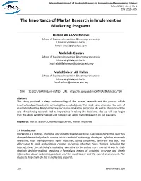 The Importance of Market Research in Implementing Marketing Programs