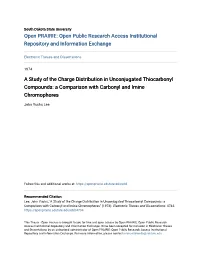A Study of the Charge Distribution in Unconjugated Thiocarbonyl Compounds: a Comparison with Carbonyl and Imine Chromophores