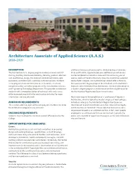 Architecture Associate of Applied Science (A.A.S.) 2018–2019