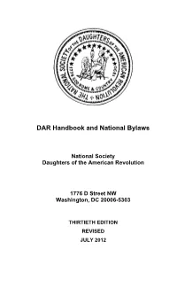 DAR Handbook and National Bylaws
