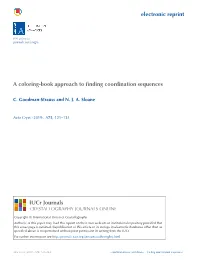 Electronic Reprint a Coloring-Book Approach to Finding Coordination
