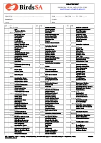 Field Trip List
