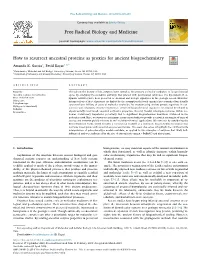 How to Resurrect Ancestral Proteins As Proxies for Ancient Biogeochemistry T ∗ Amanda K