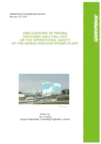 Implications of Tephra (Volcanic Ash) Fall-‐‑‒Out